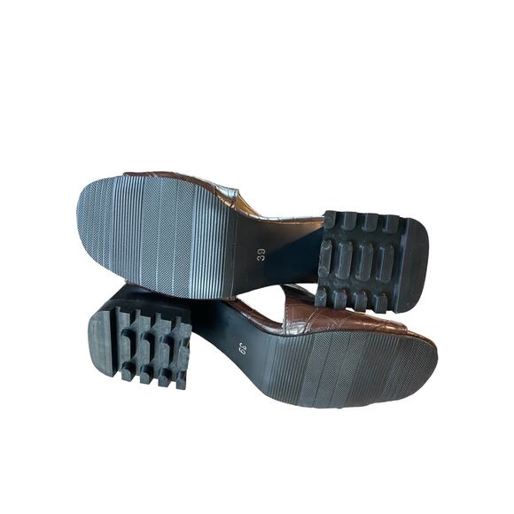 Women’s Chunky Heel Zip Up Front Block Heel Sandals Size 39 - Picture 5 of 8